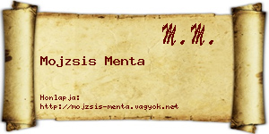 Mojzsis Menta névjegykártya